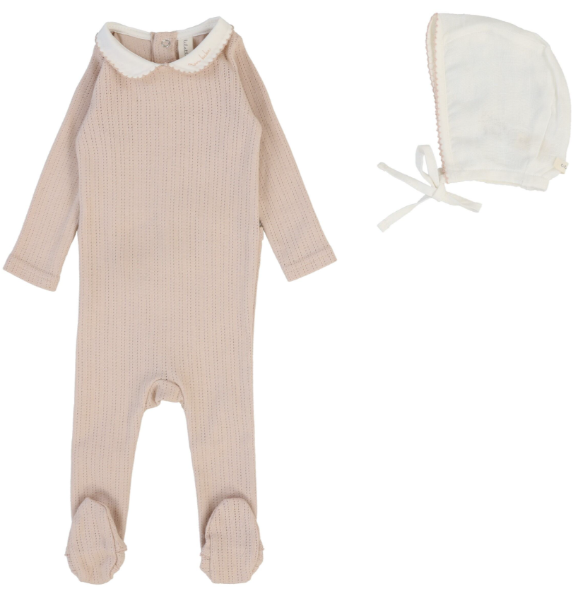 LILETTE EDGED COLLAR FOOTIE SET (6M-12M)