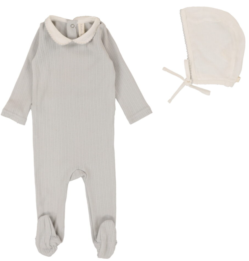 LILETTE EDGED COLLAR FOOTIE SET (6M-12M)
