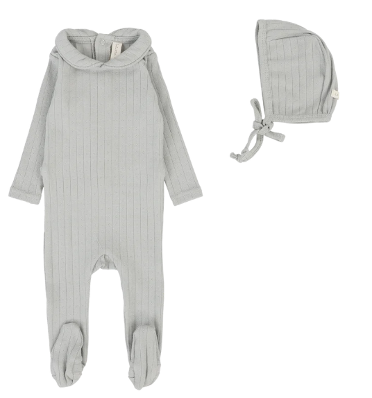 LILETTE FINE POINTELLE COLLAR FOOTIE SET (3M-9M)
