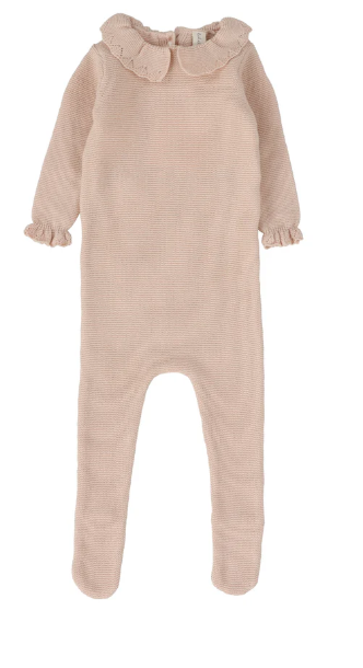 LILETTE KNIT COLLAR RUFFLE FOOTIE (NB-12M)