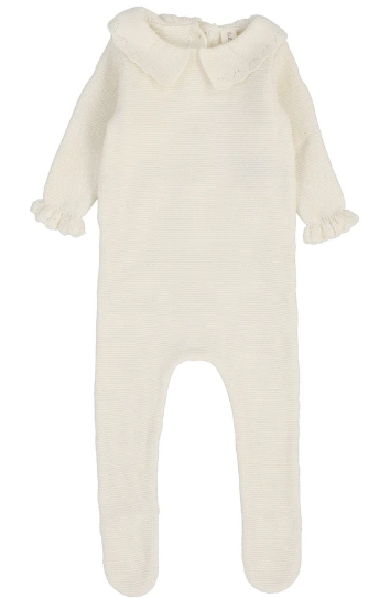 LILETTE KNIT COLLAR RUFFLE FOOTIE (NB-12M)