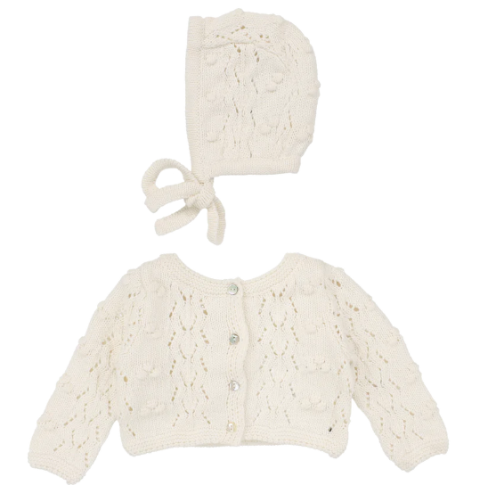 LILETTE POPCORN WEAVE CARDIGAN SET (9M-24M)