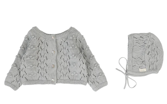 LILETTE POPCORN WEAVE CARDIGAN SET (9M-24M)