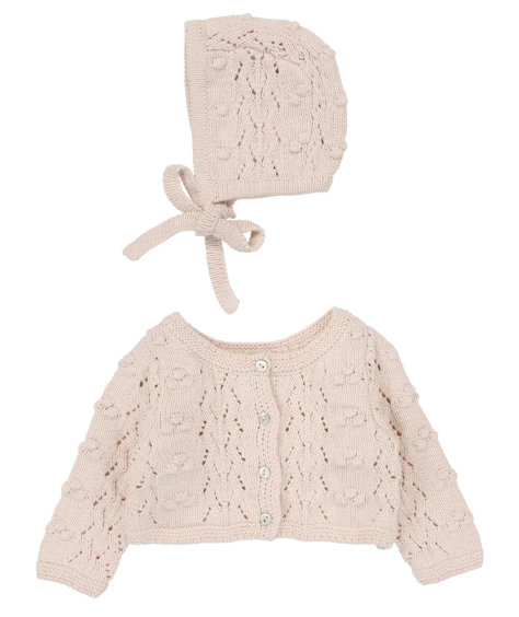 LILETTE POPCORN WEAVE CARDIGAN SET (9M-24M)