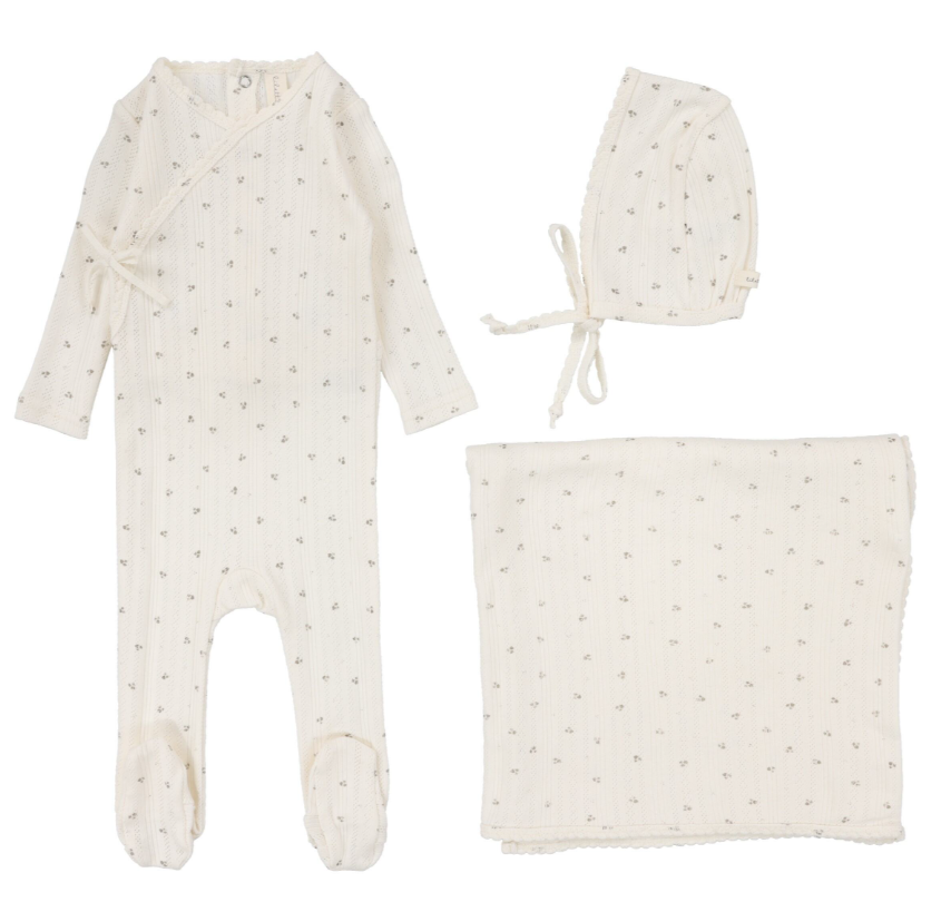 LILETTE PRINTED POINTELLE WRAP LAYETTE SET(NB-6M)