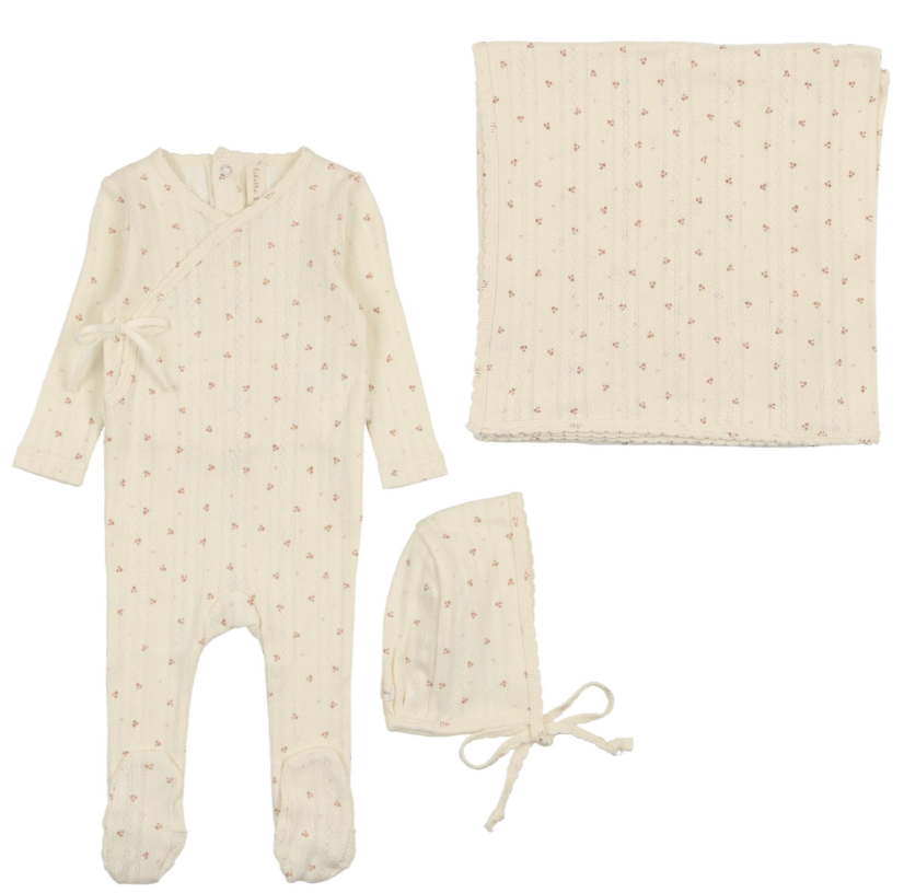LILETTE PRINTED POINTELLE WRAP LAYETTE SET(NB-6M)