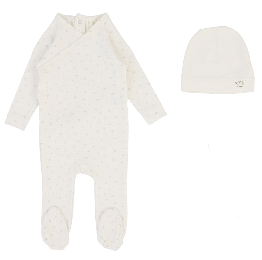 LILETTE PRINTED WRAPOVER FOOTIE SET (6M)