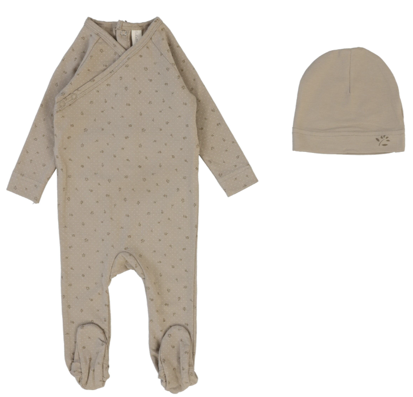LILETTE PRINTED WRAPOVER FOOTIE SET (6M)