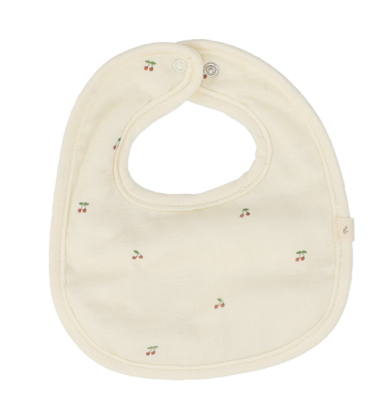 LILETTE SCATTERED CHERRY MUSLIN TERRY BIB (OS)