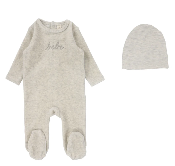LILETTE VELOUR BEBE FOOTIE SET (3M-9M)
