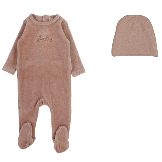 LILETTE VELOUR BEBE FOOTIE SET (3M-9M)