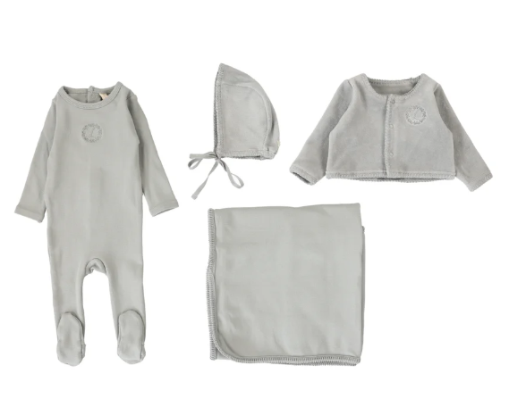LILETTE VELOUR CARDI LAYETTE SET (NB-6M)