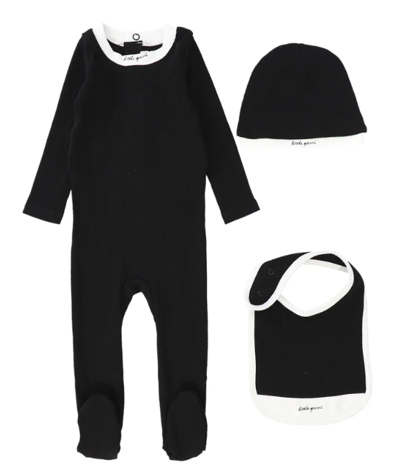 LITTLE PARNI STRETCHIE BEANIE & BIB SET (6M-18M)