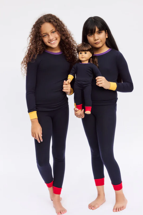 Little Parni Colorblock Pajamas PJ80 - Navy/Purple Little Parni Colorblock Pajamas PJ80 - Navy/Purple