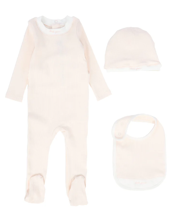 LITTLE PARNI STRETCHIE BEANIE & BIB SET (6M-18M)