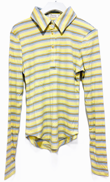 LUNA MAE ELLA STRIPED TEE W/COLLAR (XS-XL)