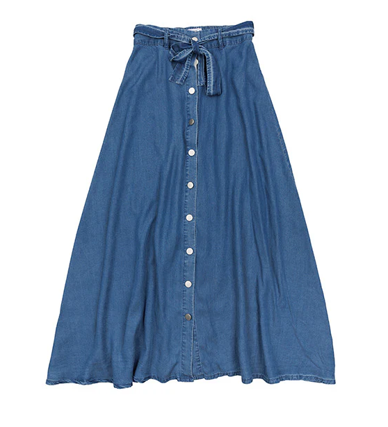 LUNA MAE IVY TENCEL BUTTON SKIRT (XS-XL)