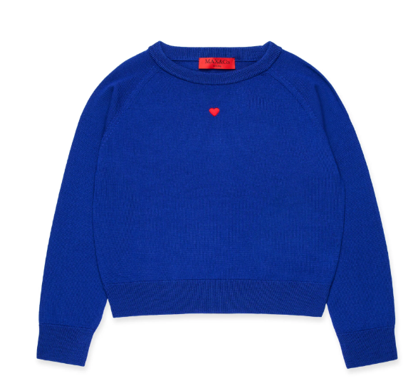 MAX & CO WOOL SWEATER W/HEART EMB(10-16Y)