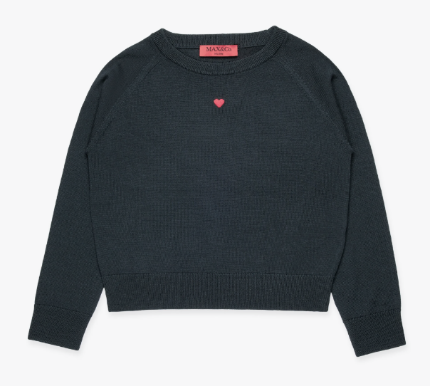 MAX & CO WOOL SWEATER W/HEART EMB(10-16Y)