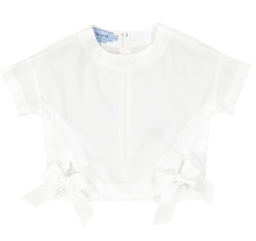 MIMISOL BOW EMBELLISHED COTTON SHIRT(10-18A)