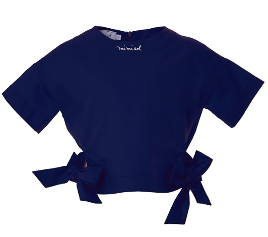 MIMISOL BOW EMBELLISHED COTTON SHIRT(10-18A)