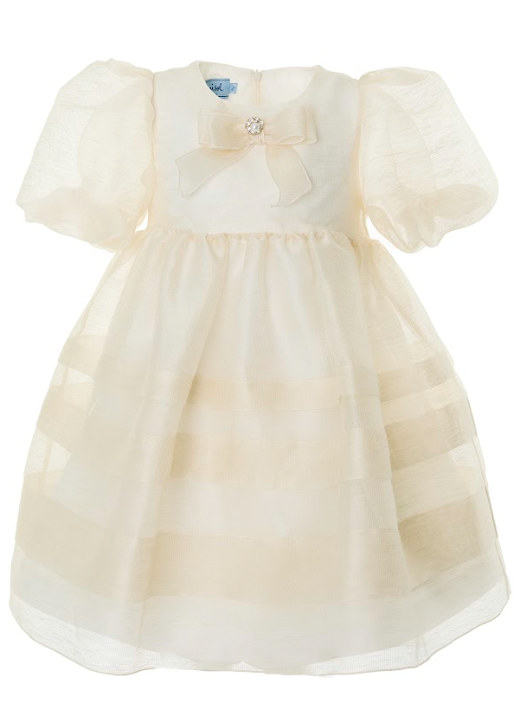 MIMISOL GATHERED LINEN GAUZE DRESS (4-12A)