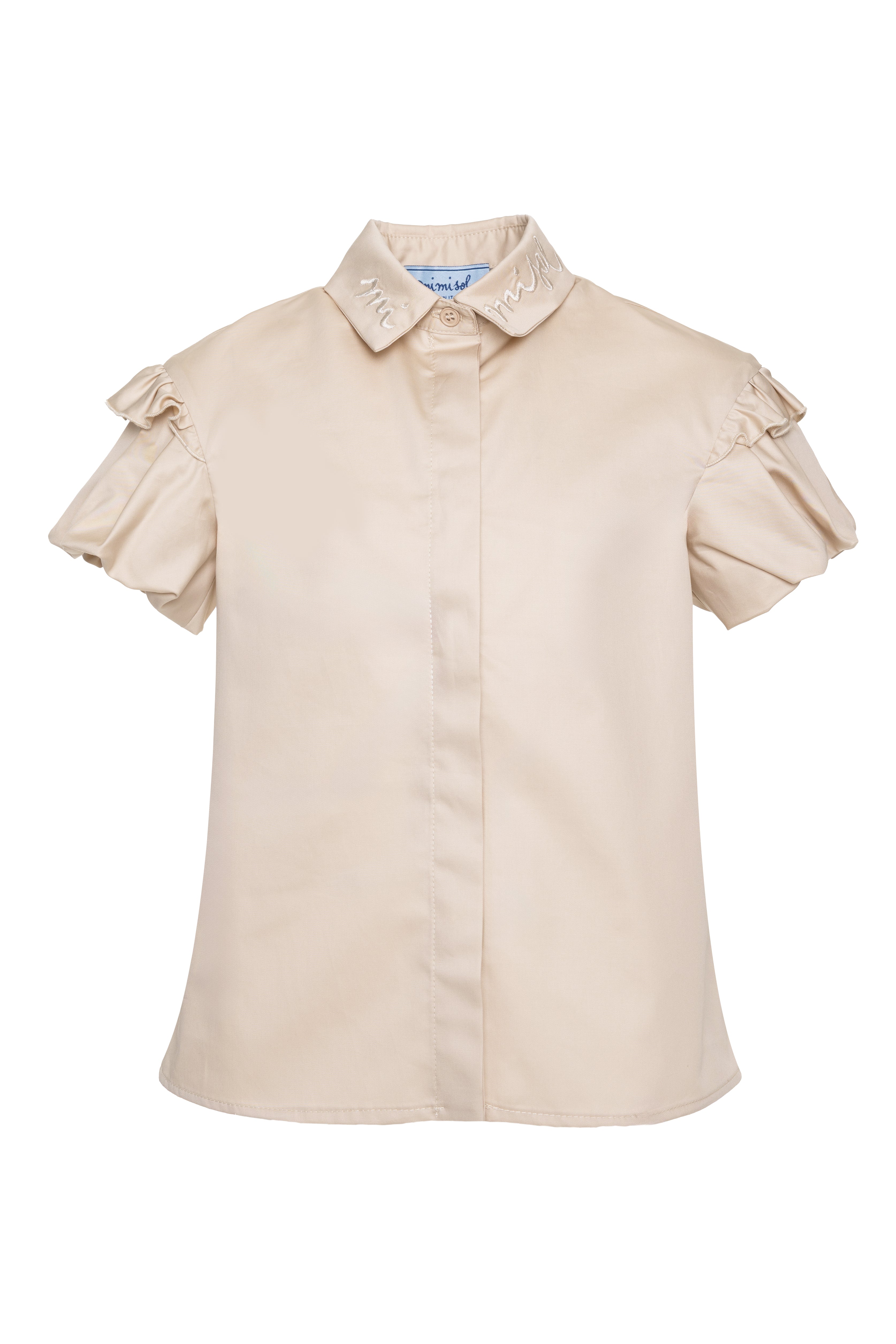 MIMISOL PUFF SLEEVE COTTON SHIRT (14-18A)