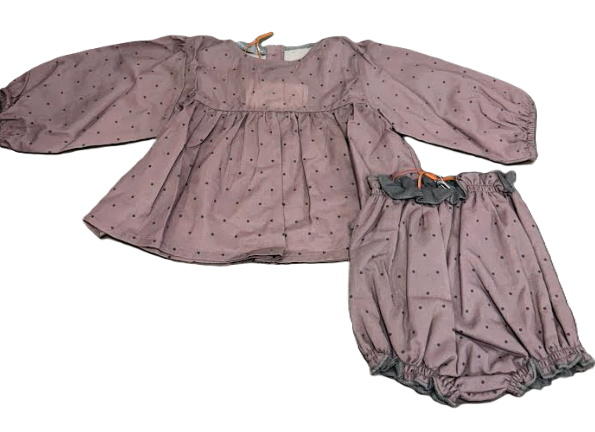 MINIMIU POLKA DOT BLOUSE W/BLOOMER (12M-24M)