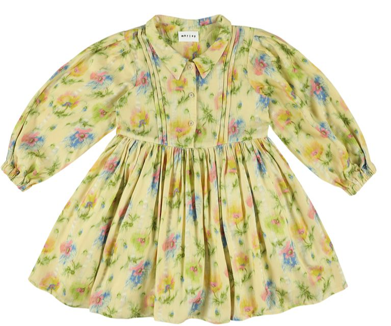 MORLEY ROBIN LONG DRESS W/PLEATS(8-12Y)