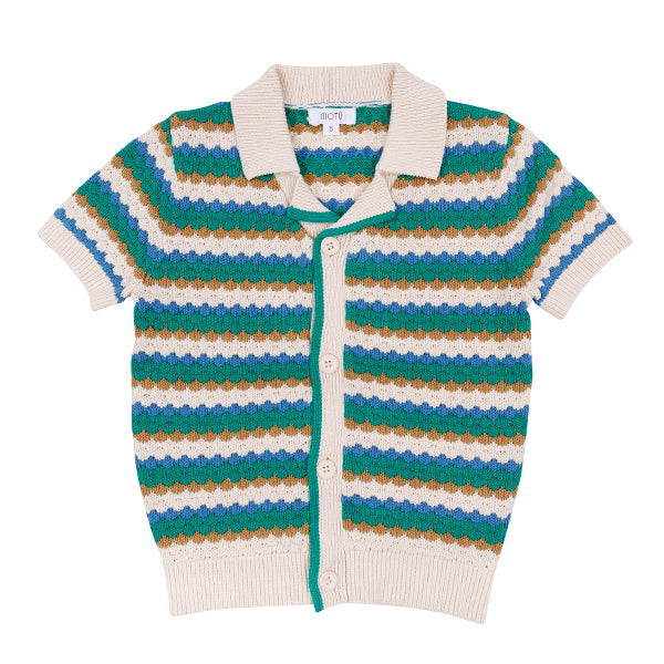 MOTU CLAY BUTTON SS POLO(2-6Y) – Klade Children's Boutique