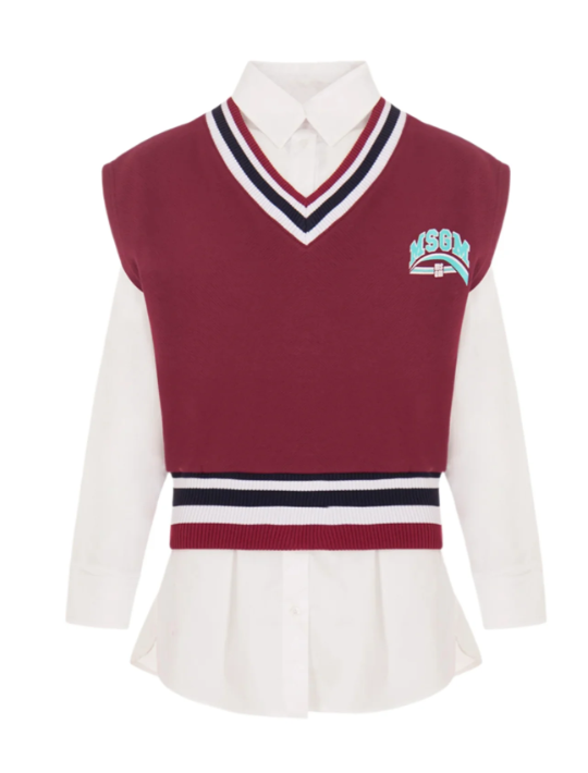 MSGM FLEECE GILET SHIRT DRESS (4-14Y)