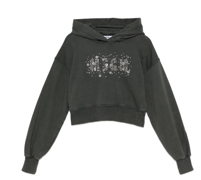 MSGM WASHED CROPPED HOODIE (4-14Y)
