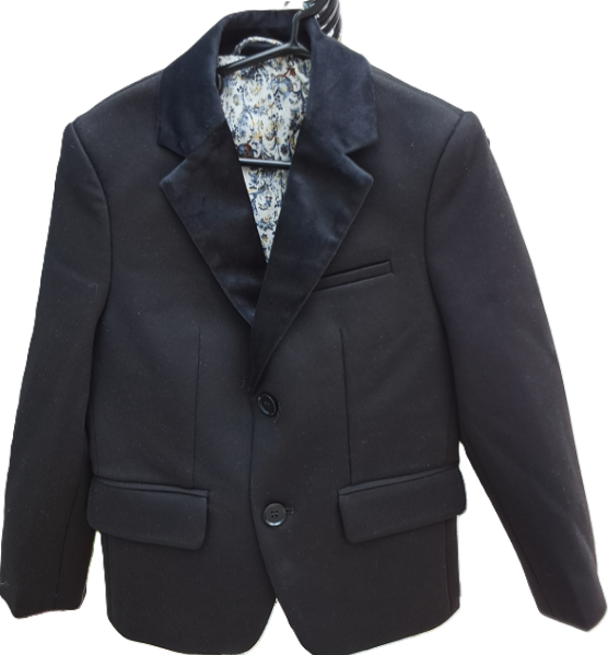 NOVE JERSEY JACKET W/ VELVET COLLAR(3-16Y)