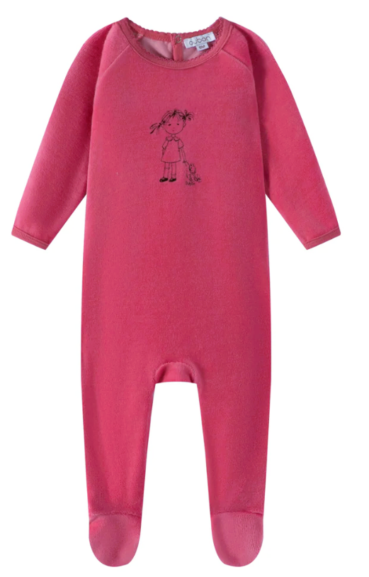 OUBON DOLL PRINT FOOTIE SET (1M-9M)