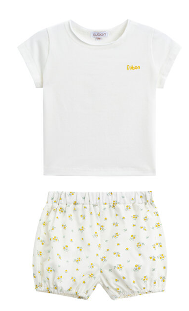 OUBON FLORAL BLOOMER & TSHIRT (9M-24M)