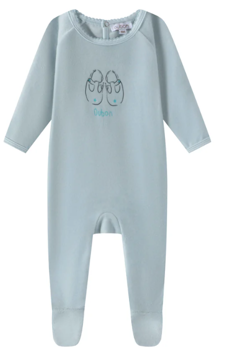 OUBON VELOUR SHOE PRINT SET (1M-9M)