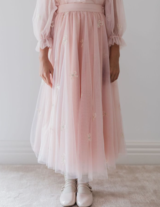 PETITE AMALIE EMB BOW TULLE SKIRT (12-18Y)