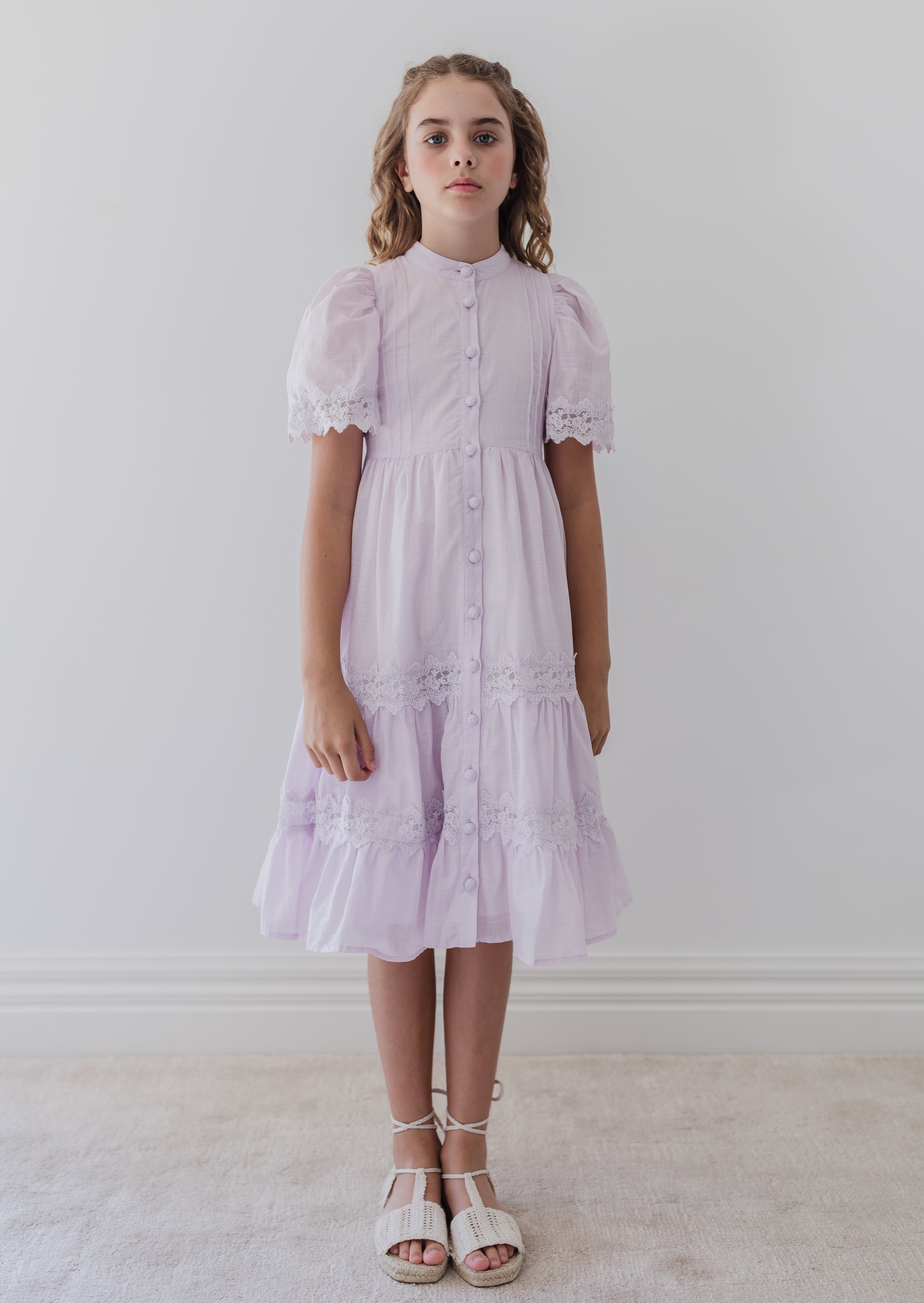 PETITE AMALIE LACE SHIRT DRESS (10-18Y) Klade Children's Boutique PETITE AMALIE LACE SHIRT DRESS (10-18Y) Klade Children's Boutique