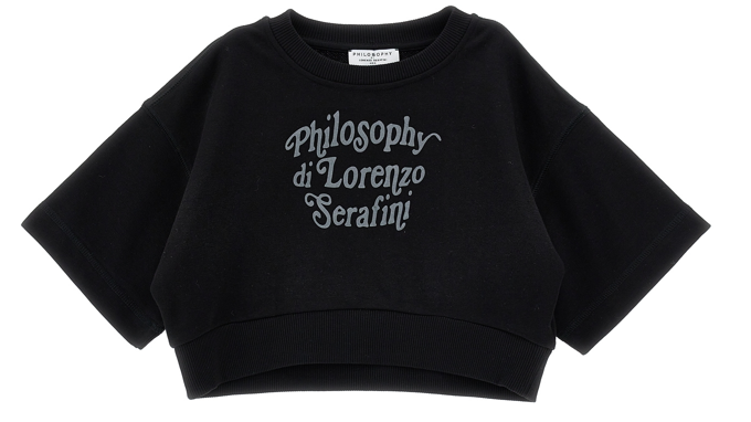 PHILOSOPHY SS CROP TEE W/LOGO(12-14A)