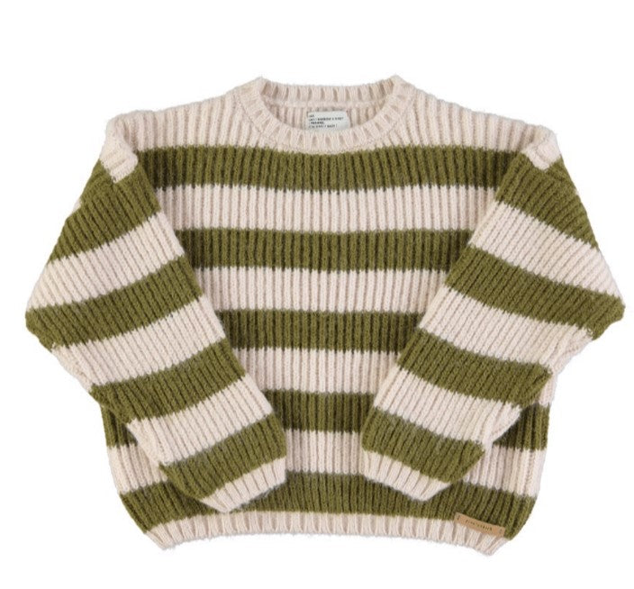 piupiuchick Knitted sweater emerald&ecru