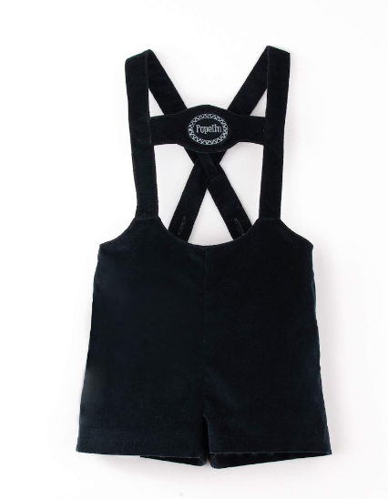 POPELIN VELVET SHORT DUNGAREES (12M-5Y)