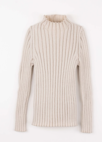 POPELIN COLLAR RIBBED JERSEY TOP (12M-13Y)