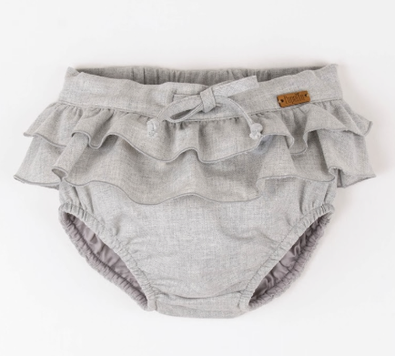 POPELIN DOUBLE FRILL CULOTTE (9M-3Y)