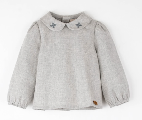 POPELIN EMBROIDERED SHIRT W/COLLAR (9M-3Y)