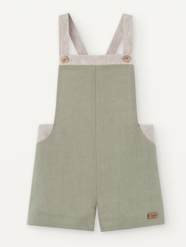 POPELIN LINEN CONTRASTING DUNGAREE (12M-3Y)