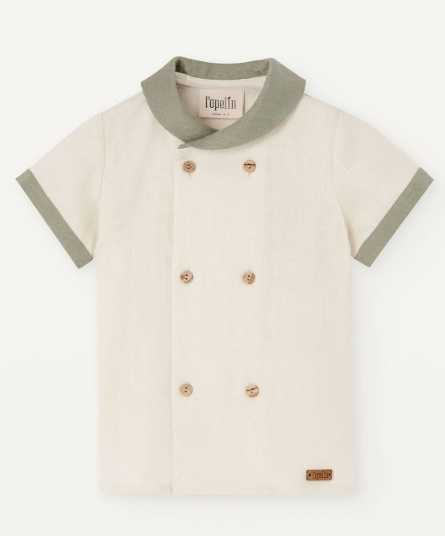 POPELIN LINEN SHIRT SAILOR COLLAR (12M-5Y)