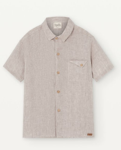 POPELIN LINEN SHIRT WITH COLLAR (12M-5Y)