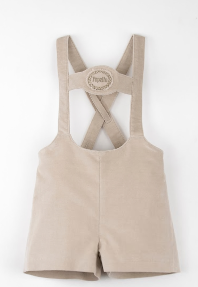 POPELIN VELVET SHORT DUNGAREES (12M-5Y)