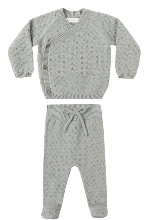 QUINCY MAE KNIT WRAP TOP & PANT SET (3M-12M)