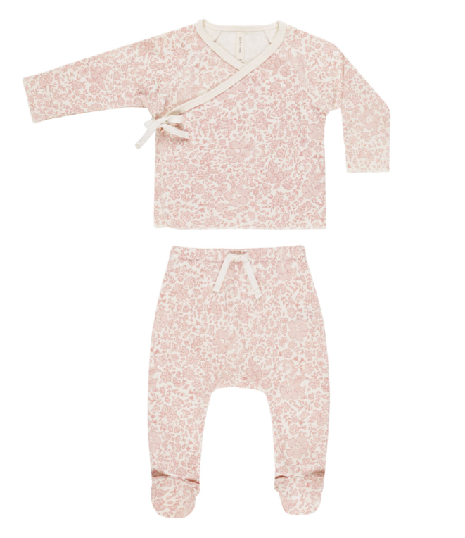 QUINCY MAE WRAP TOP & FOOTED PANTS(NB-6M)